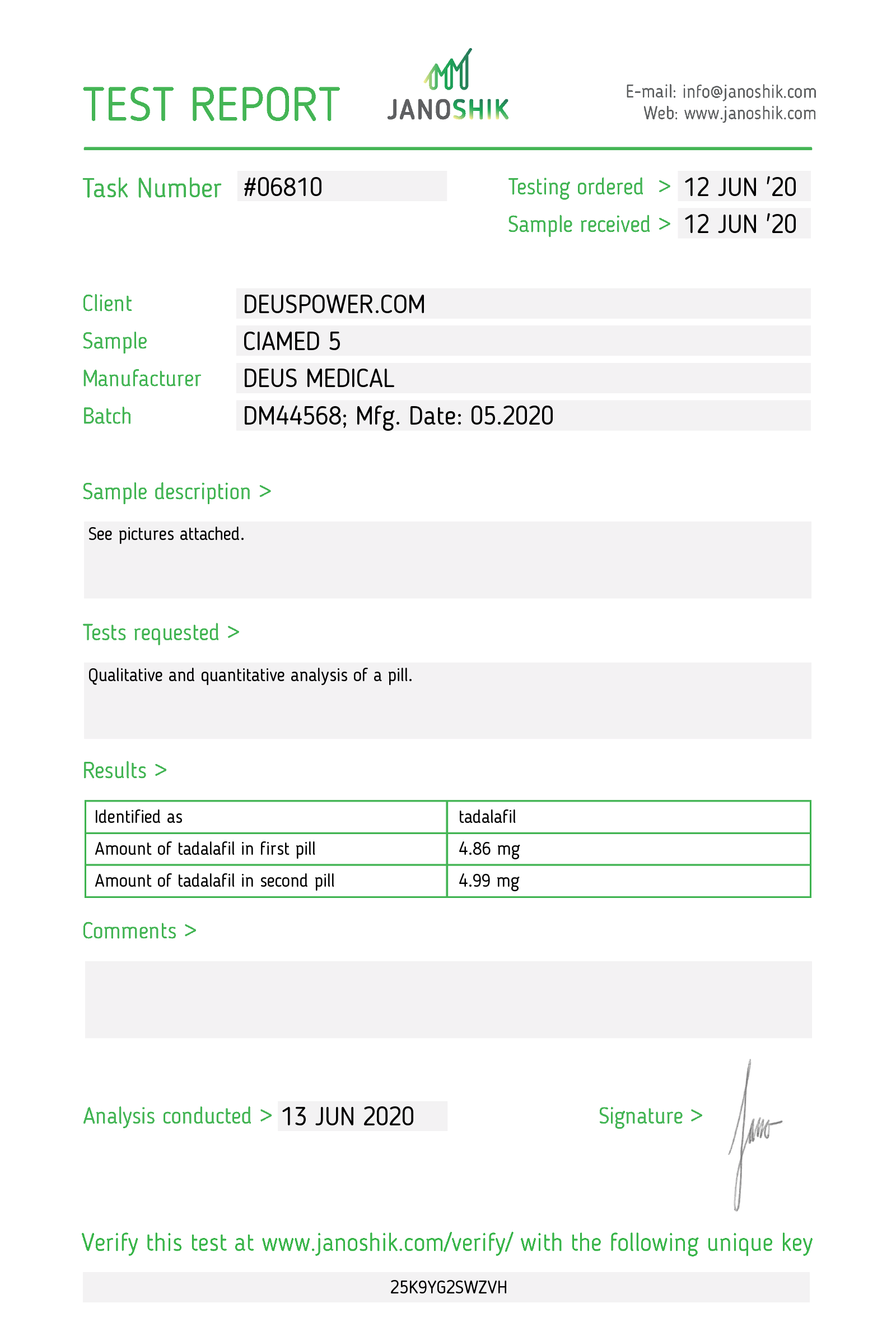 Ciamed 5 Deus - Tadalafil